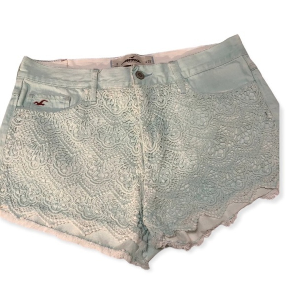 Hollister Mint ‎ Green Lace Women's Shorts Size 9 W29 Junior
